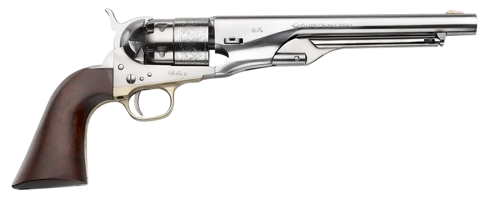 Pietta 1860 Army "Old Silver" .44 Caliber Revolver with Walnut Grip