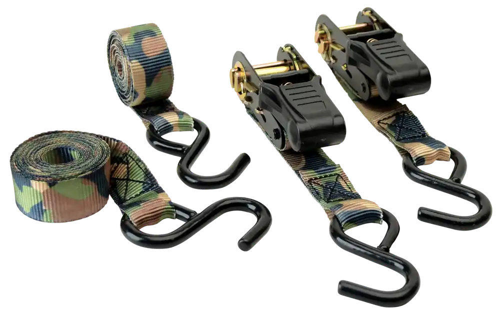 Camouflage Ratchet Tie Down Straps 4-Pack by HME RS4PK