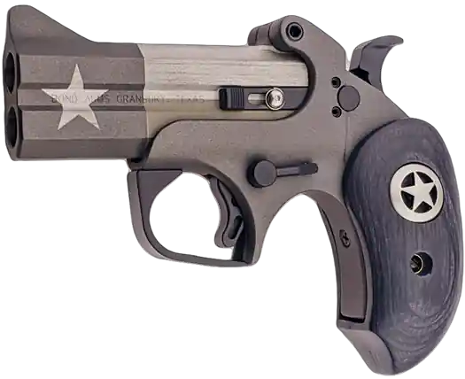 Bond Arms BATP 1836 Texas Independence Double Barrel Pistol - 45 Colt/.410, 3.5" Gray/Olive Cerakote, Steel Frame, Black Ash Grips with Star Design