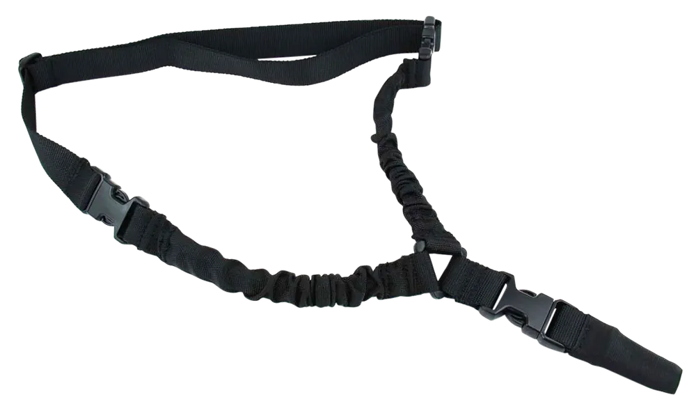 TacFire SL002B Adjustable One Point Rifle Sling with Double Bungee, Black Nylon 30"-40" OAL