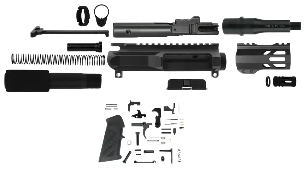 TacFire 9mm Luger AR Build Kit with 4.50" Black Barrel