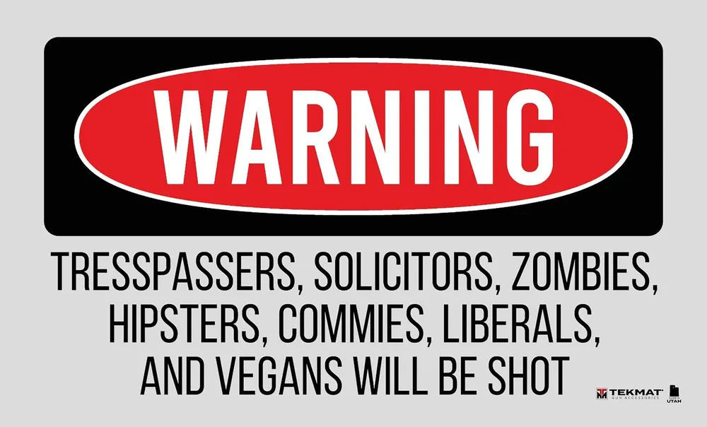 Trespassers Will Be Shot Door Mat - Multi-Color Rubber 25"x42" by TekMat