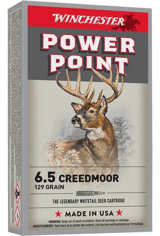 Winchester X651 Power-Point 6.5 Creedmoor 129gr Ammo - 20 Rounds per Box, 10 Boxes per Case