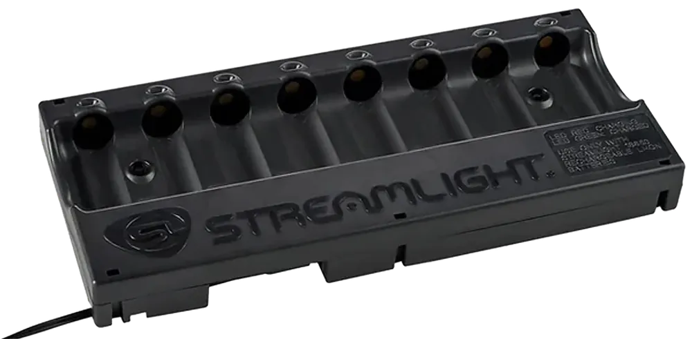 Streamlight 20234 8-Unit Bank Charger for SL-59/CR123A Batteries, 100V/120V AC, Black