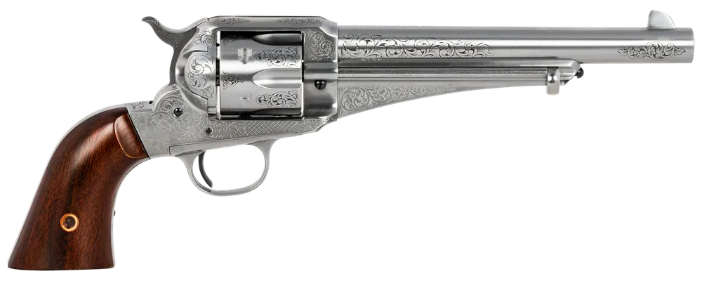 Taylors & Company 1875 Army Outlaw .45 Colt Revolver, 7.5" Barrel, 6-Round, Engraved Steel & Walnut Grip