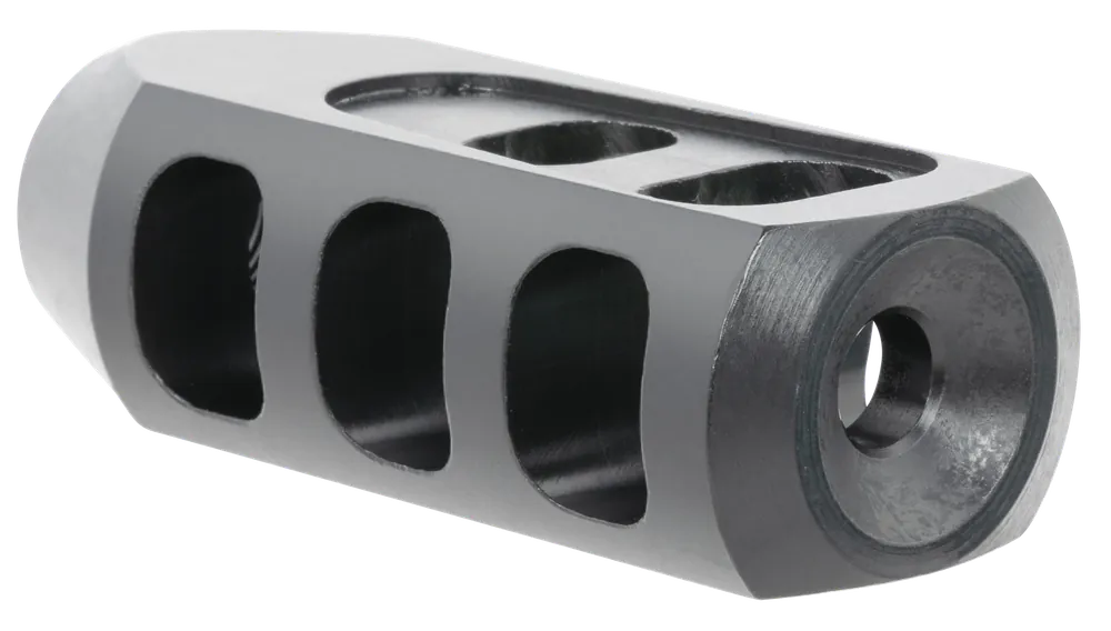 TacFire Tanker Muzzle Brake for 5.56x45mm NATO - Black Oxide Steel, 1/2"-28 Threads, 2.76" OAL, 1.37" Diameter