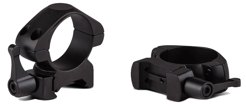 Konus 7410 Matte Black 30mm Quick Release Steel Rings - Medium 0 MOA