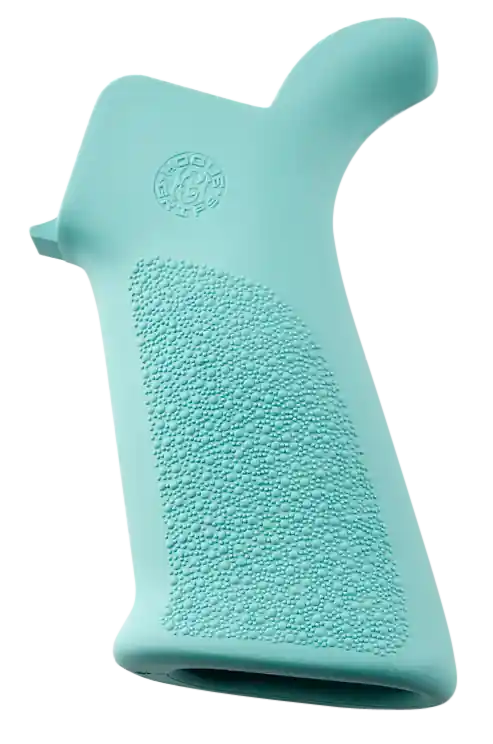 Hogue Aqua Blue Rubber Pistol Grip for AR-15/M16 - OverMolded Beavertail Cobblestone Design