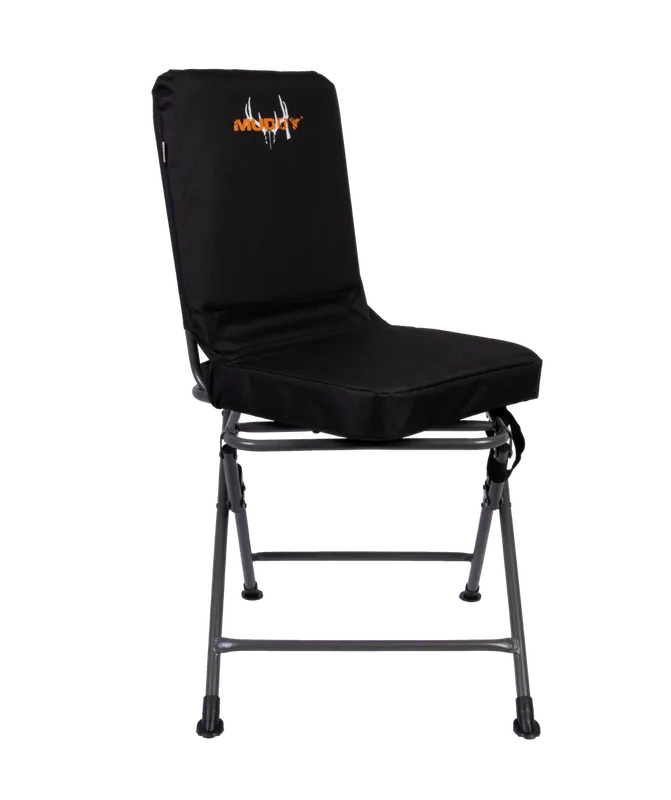 Muddy MUD-PSCHR Black Swivel Chair with Padded Seat and 300 Denier Polyester Fabric
