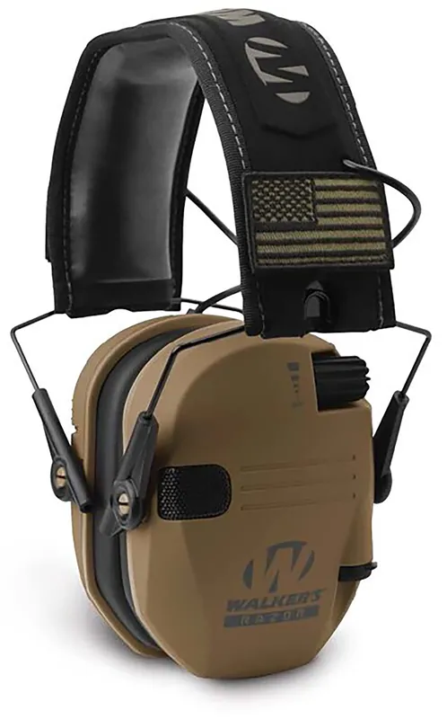 Walker's Razor Patriot Polymer 23 dB Over-the-Head Ear Protection - Battle Brown/Black for Adults