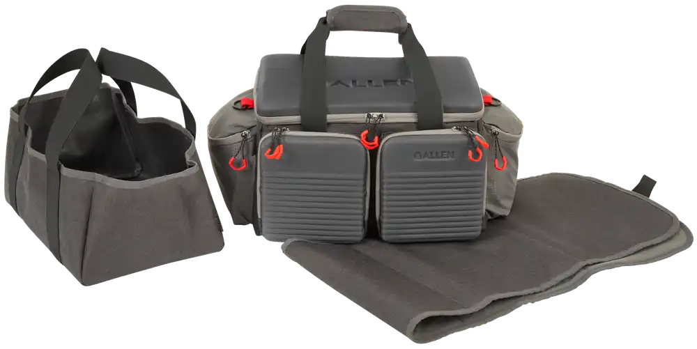 Allen 8325 Competitor Premium Gray Lockable Range Bag with Internal Tote and Fold-Up Gun Mat