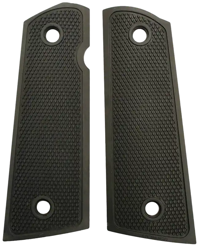 Aluminum Archangel AA107 Grip Panels with Black Anodized Diamond Checkering for 1911 Government