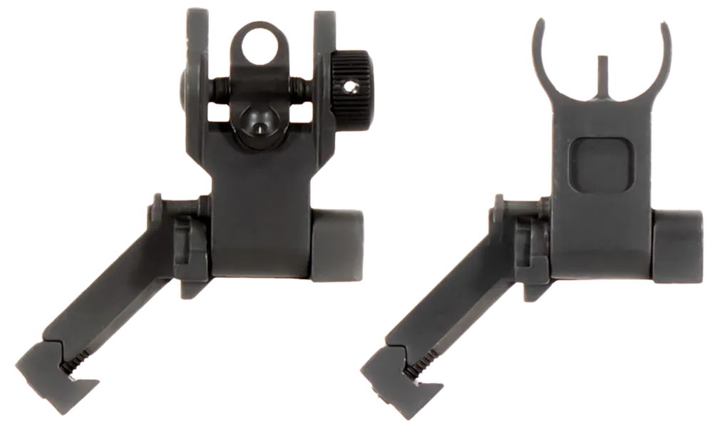 AR-15 Low Profile 45 Degree Flip-Up Sight Set by Aim Sports - Black Anodized
