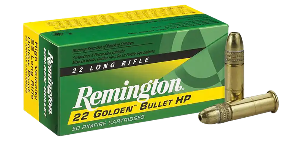 Remington 21008 Golden Bullet 22LR 36gr HP Ammo 50/Box