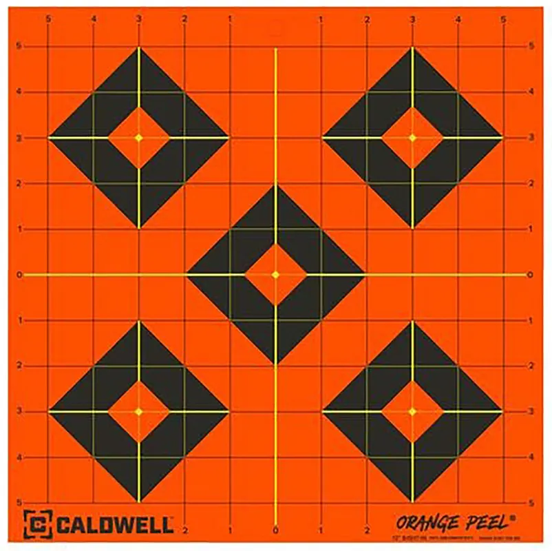 Caldwell 1166105 Black/Orange Self-Adhesive Paper, 12" Diamond, 25 Pack