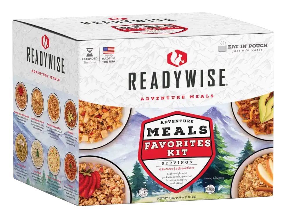 ReadyWise Outdoor Meal Kit: 9 Servings with 6 Entrees & 3 Breakfasts