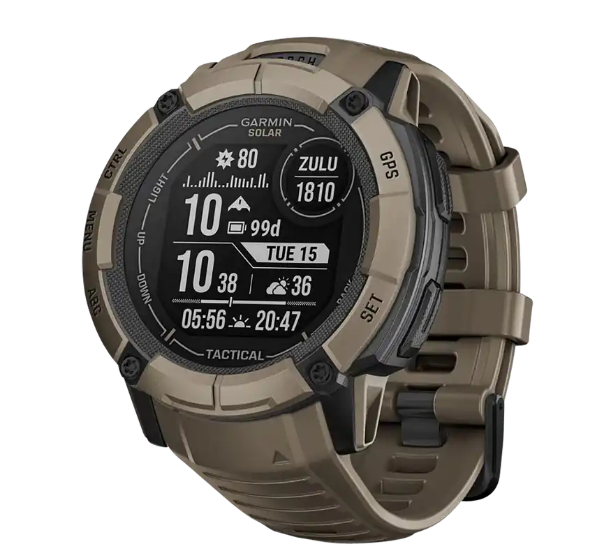 Garmin Instinct 2X Solar Tactical Edition GPS Watch, Coyote Tan, 50mm, 64MB Memory