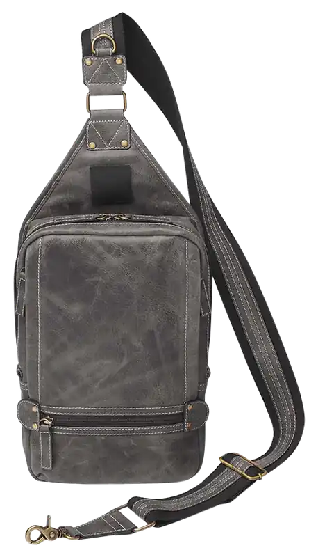 Gun Tote'n Mamas Kingport Sling Backpack with Holster - Gray Leather