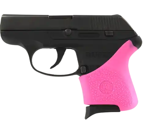 Hogue 18107 HandAll Hybrid Grip Sleeve - Textured Pink Rubber for Ruger LCP