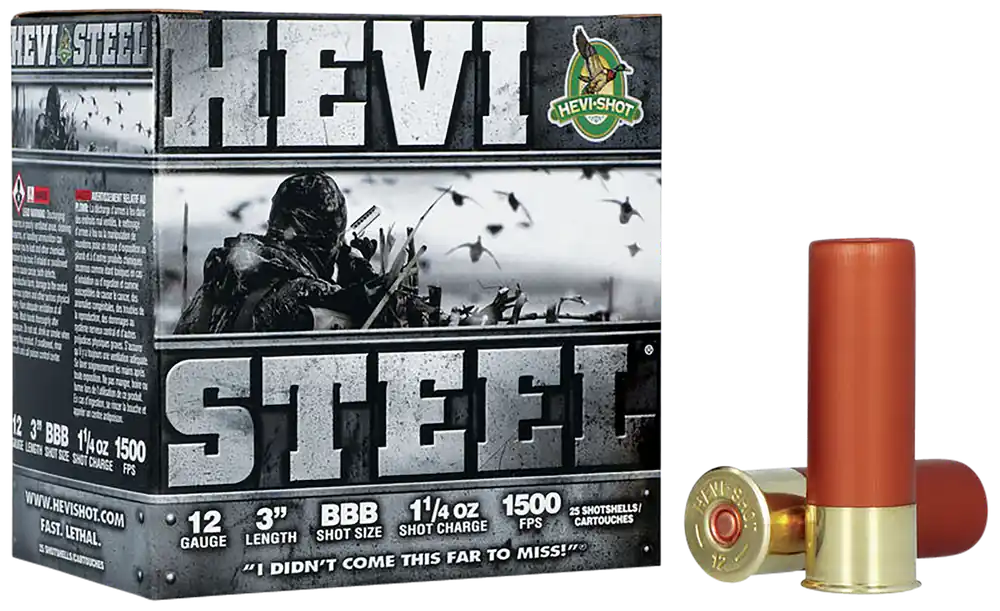 HEVI-Shot HS60888 12 Gauge 3" BBB Steel Shot - 25 Rounds per Box