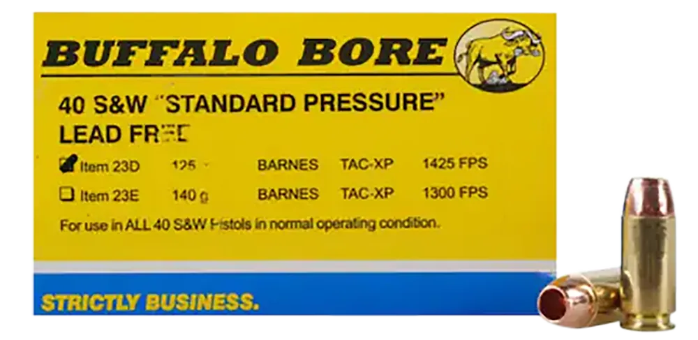 Buffalo Bore 40S&W 125gr Barnes TAC-XP Lead-Free Ammo - 20/Box