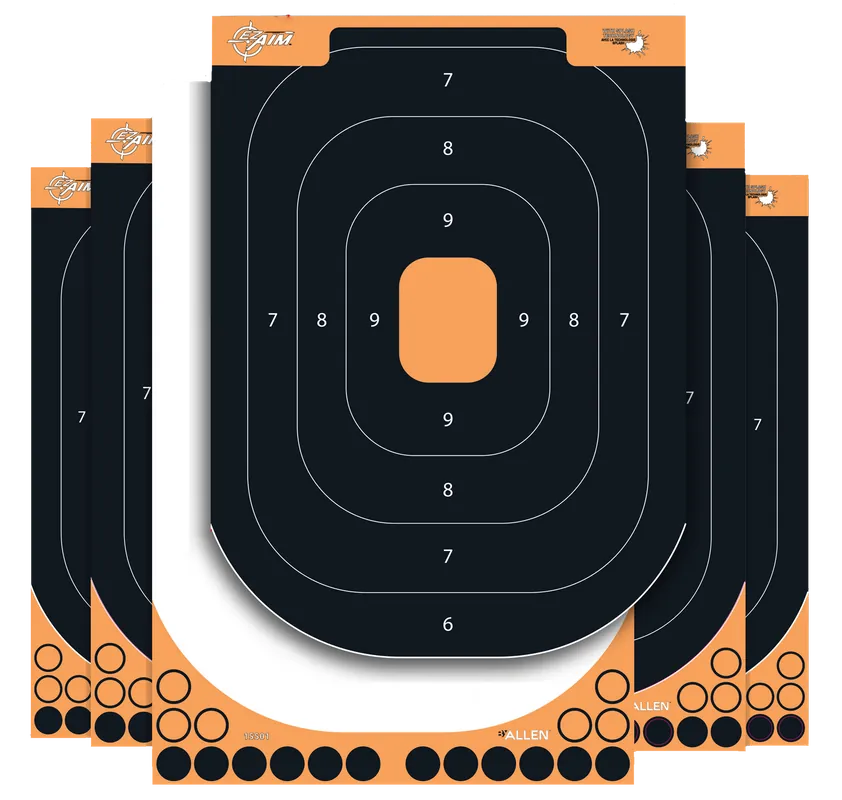 EZ-Aim Splash Reactive Silhouette Targets 25 Pack - 12.5"x18.25" Black/Orange