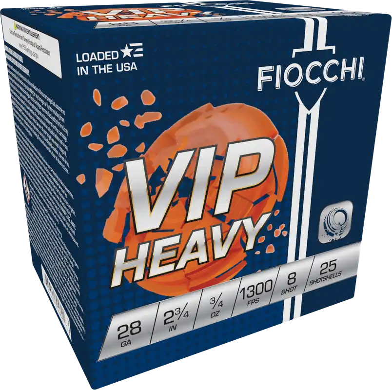 Fiocchi Exacta Target VIP Heavy 28 Gauge 2.75" 3/4oz #8 Shot - 25 Rounds per Box, 10 Boxes per Case