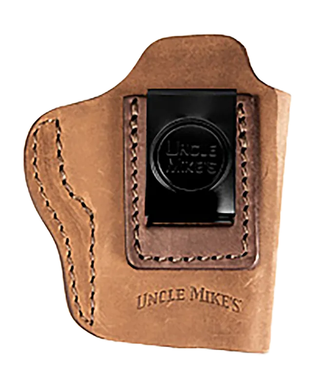 Uncle Mike's Leather IWB Holster for Springfield Hellcat & Glock 42/43, Right Hand, Brown