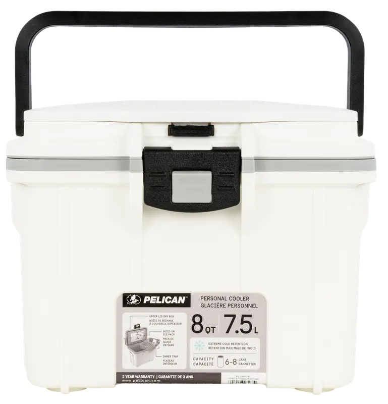 PELICAN 8QT Elite Cooler White/Grey