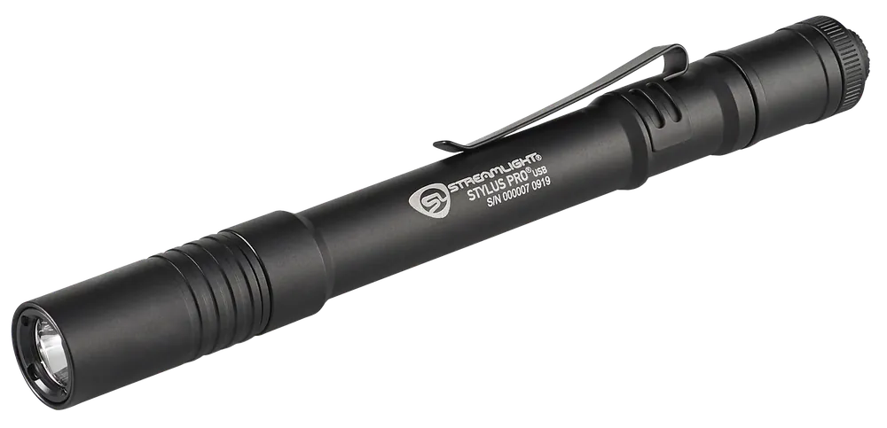 Streamlight 66133 Stylus Pro USB PenLight - Black Anodized, 90/350 Lumens LED