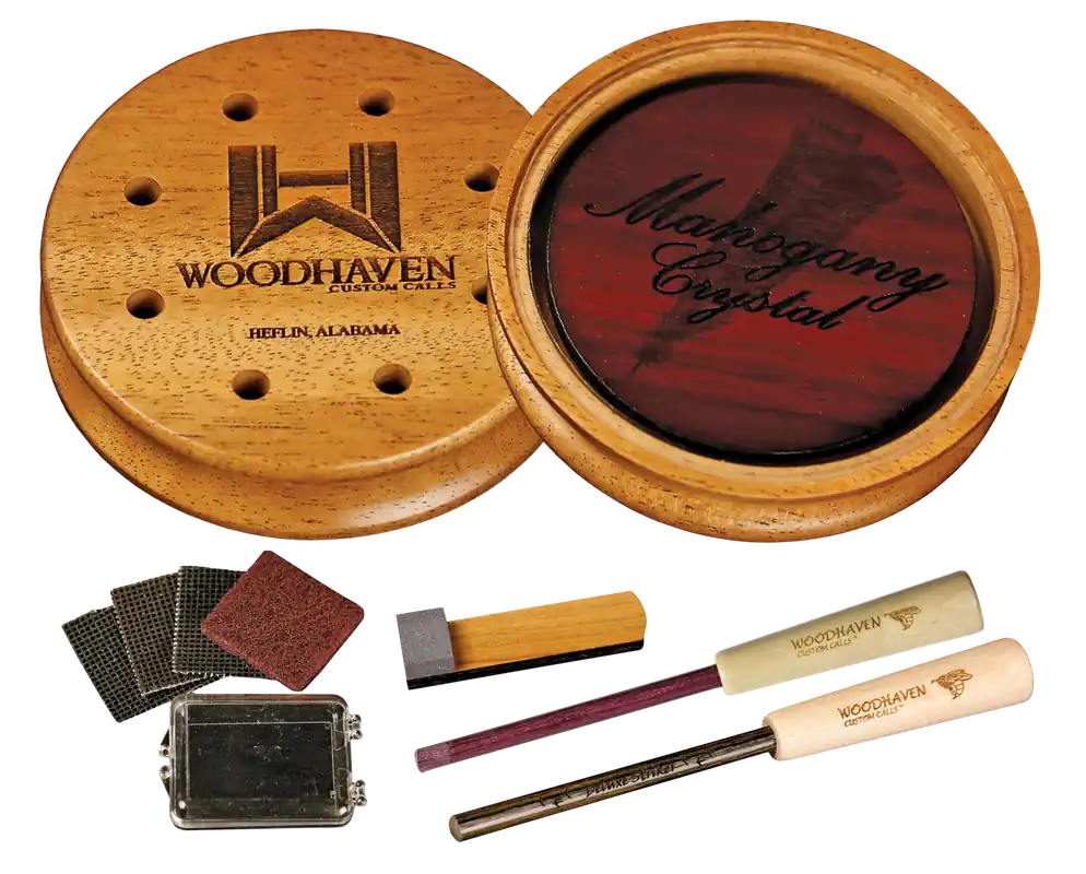 Woodhaven WH355 Mahogany Crystal Turkey Call with Natural Glass/Wood