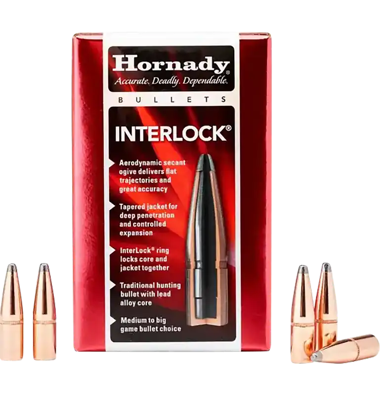 Hornady InterLock .458 350gr FP Bullets - 50/Box, 15/Case