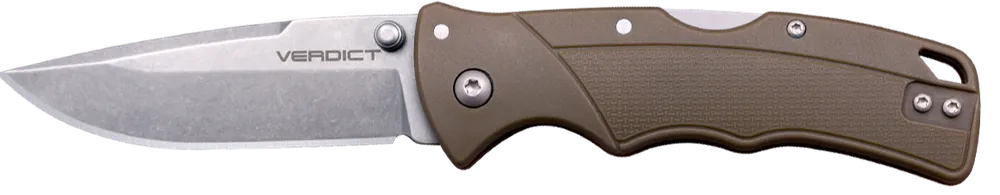 Cold Steel Verdict EDC 3" Tanto Folding Knife with FDE Textured GFN Handle