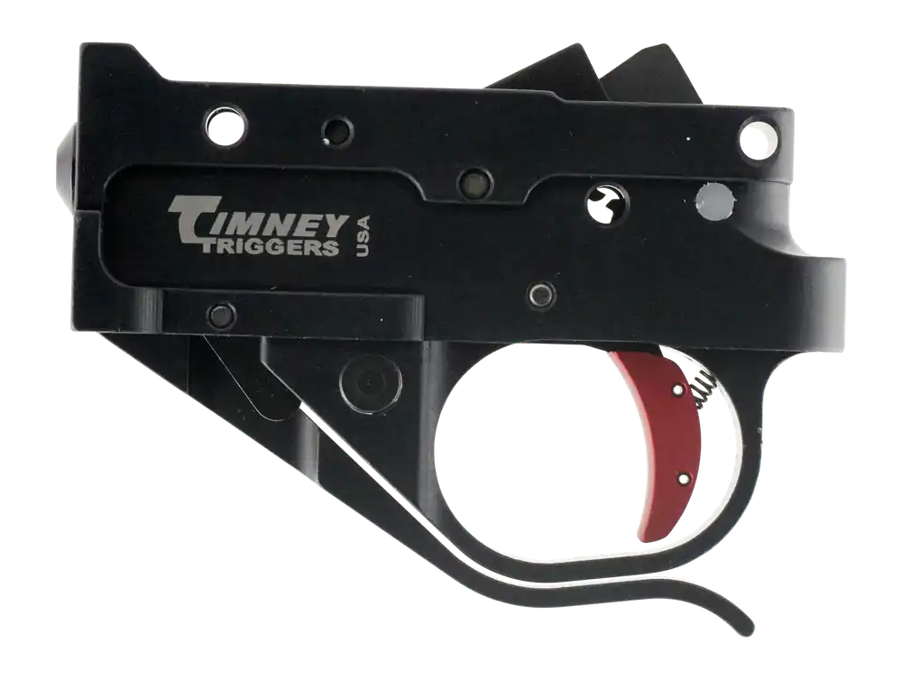 Timney Triggers 10222C Single-Stage Curved Trigger for Ruger 10/22 - 2.75 lbs Draw Weight, Black/Red Finish