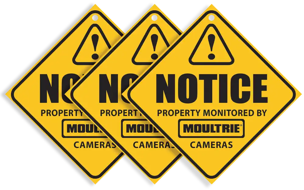 Moultrie MCA13133 Yellow Surveillance Camera Signs - Pack of 3
