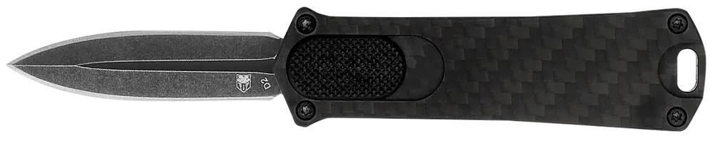 CobraTec 952 OTF Dagger with Stonewashed D2 Blade and Black Aluminum Handle