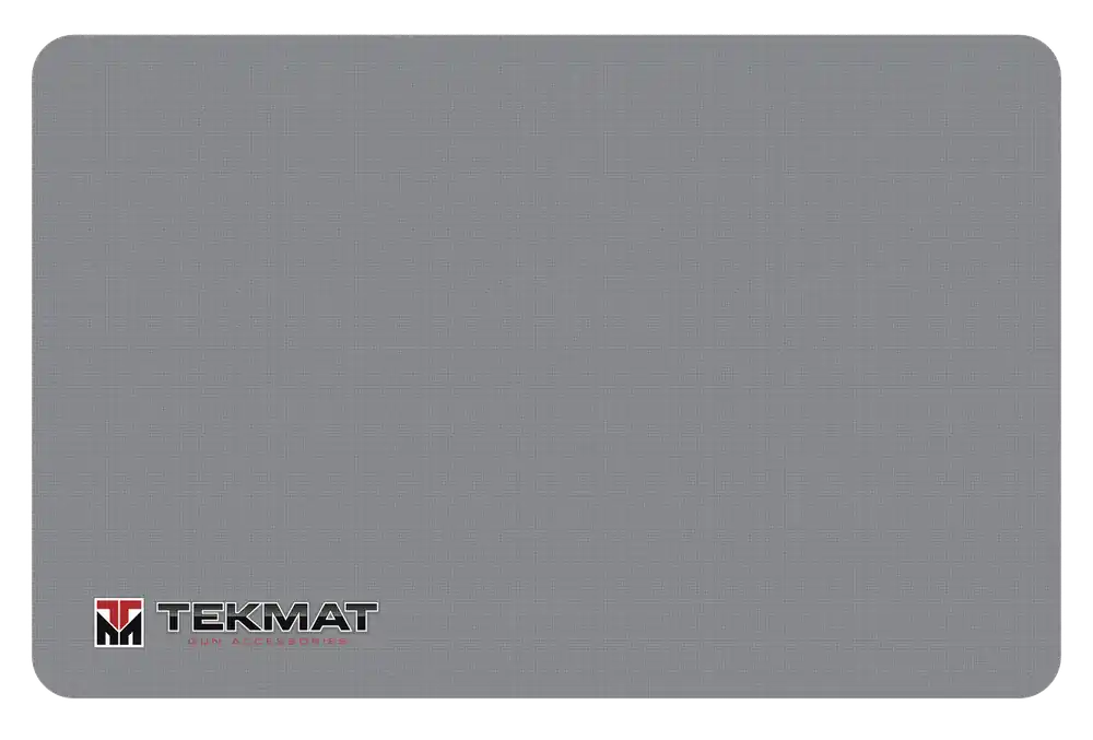 TekMat TEKR17TMLOGOGY 11"x17" Gray Rubber Cleaning Mat with TEKMAT Logo