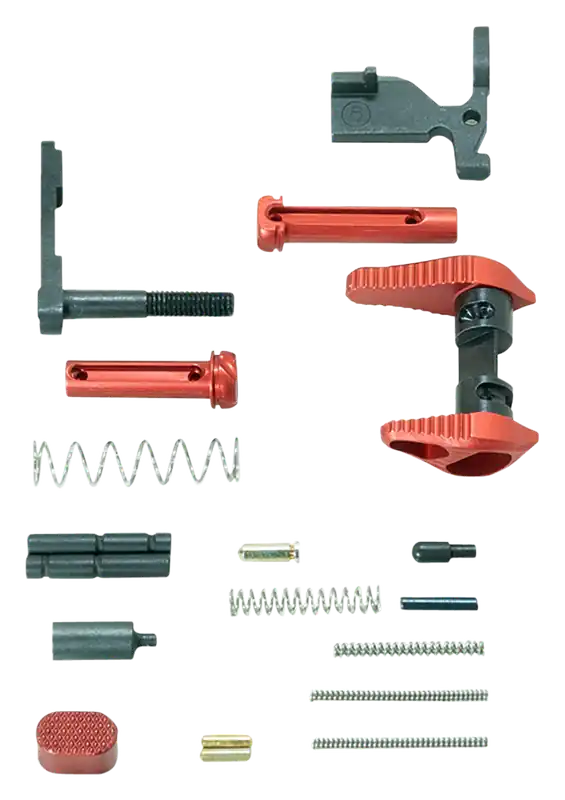 Timber Creek Outdoors AR-15 Lower Parts Kit - Red Anodized Aluminum