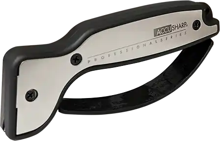 AccuSharp Pro Diamond Tungsten Carbide Sharpener with Black/Silver Aluminum and Overmolded Rubber