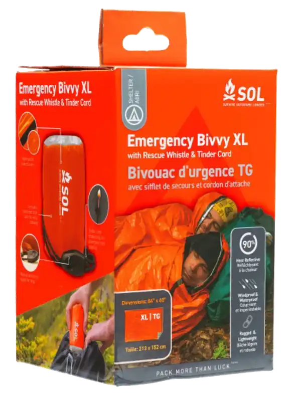 SOL Bivvy XL: Waterproof, Wind Resistant, Orange Adventure Medical Kit