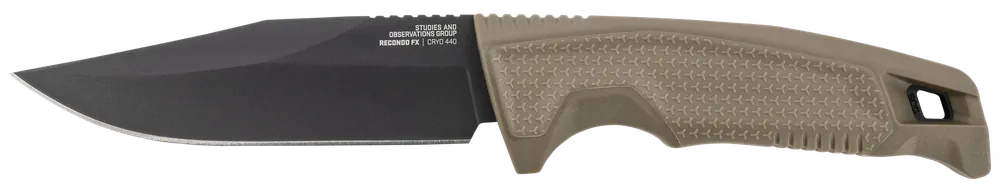 SOG Recondo FX Fixed Blade Knife with Satin TiNi 440C Steel and FDE GRN Handle
