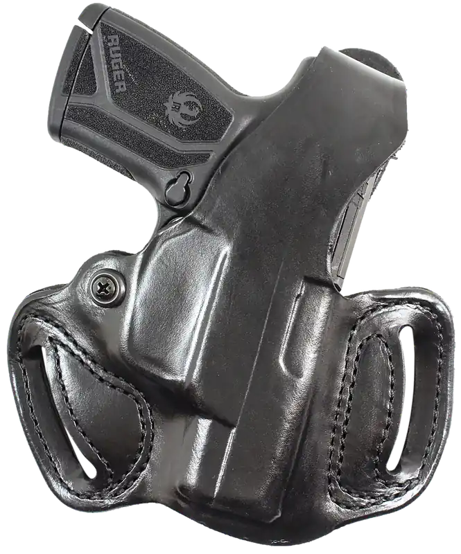 DeSantis Gunhide Black Leather OWB Belt Slide Holster for Kel-Tec PMR30 - Right Handed