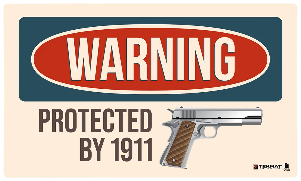 TekMat 1911 Warning Door Mat, Multi-Color Rubber, 25"x42"