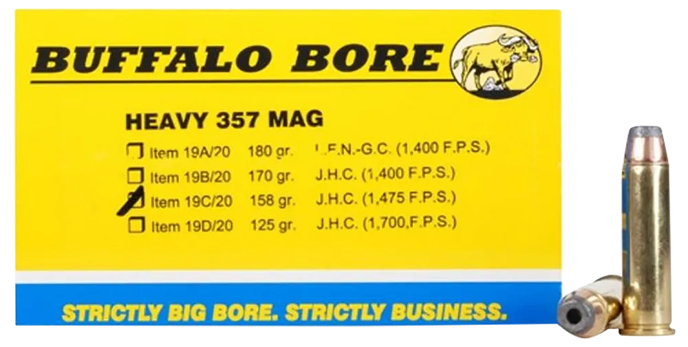 Buffalo Bore 357Mag 158gr JHP Ammo - 20 Rounds/Box
