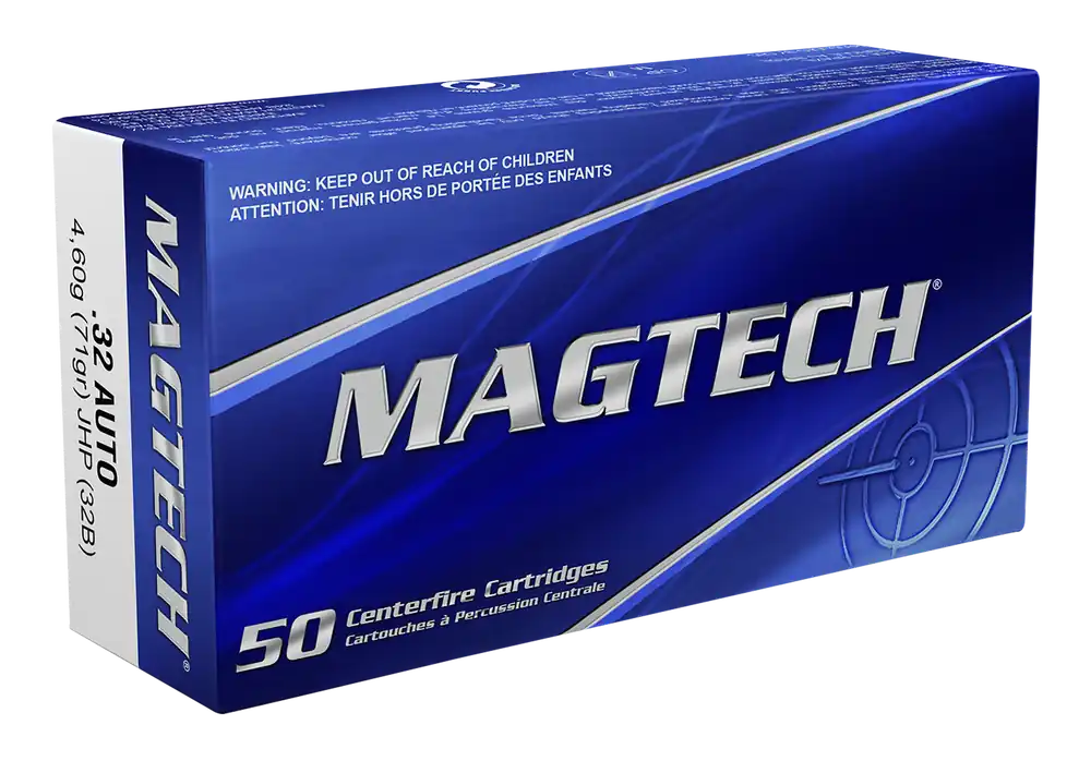 Magtech 32ACP 71gr JHP Ammo - 50 Rounds/Box, 20 Boxes/Case