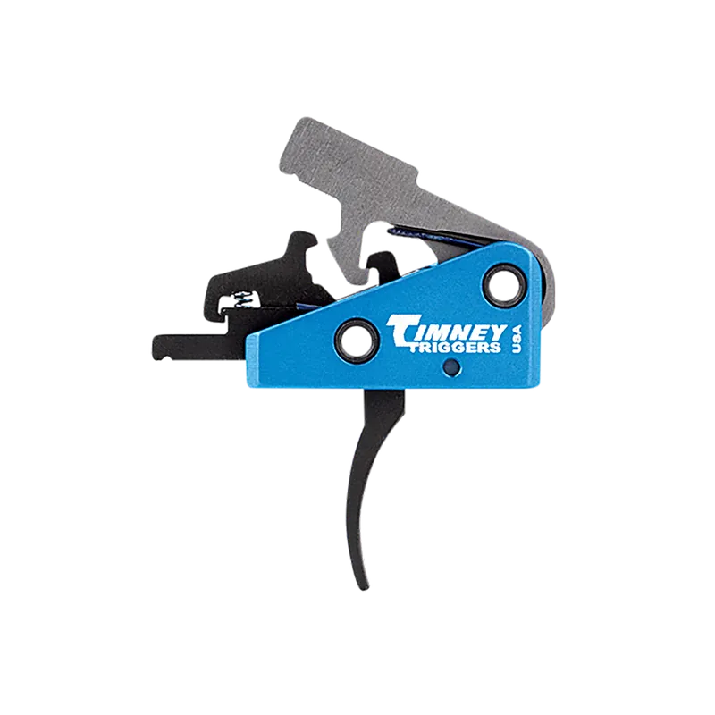 Timney Triggers 663S Targa Long Two-Stage Curved Trigger, 2 lbs Draw, Black/Blue for AR-Platform