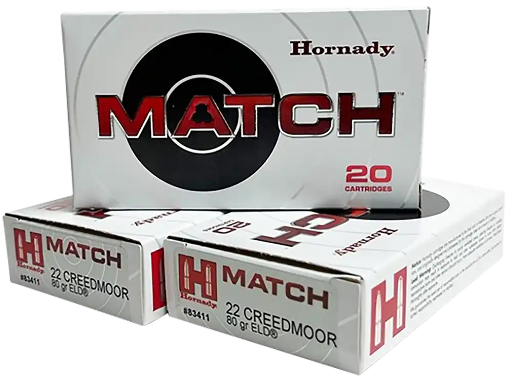 Hornady 22 Creedmoor 80gr ELD Match Ammo - 20 Rounds per Box