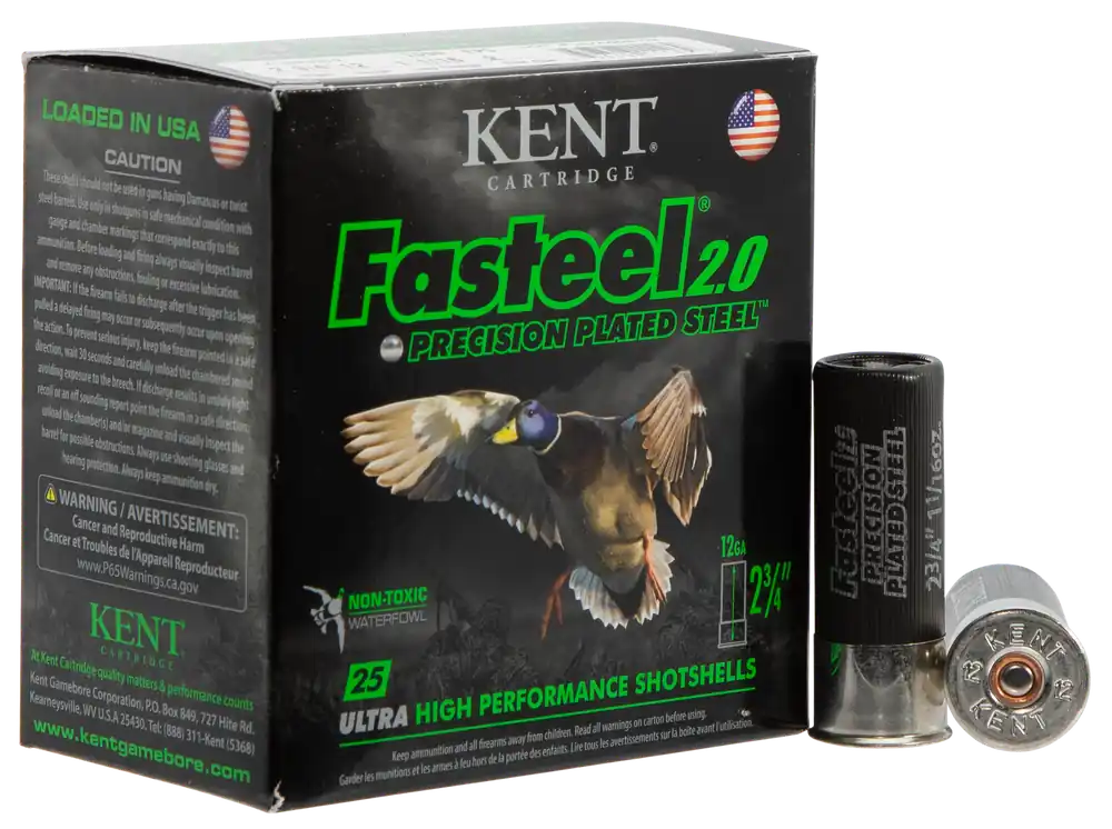 Kent Cartridge Fasteel 2.0 12 Gauge 2.75" 1 1/16 oz 2 Shot - 25/Box, 10/Case