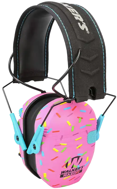 Walker's Razor Slim Electronic Muff 23 dB - Pink Sprinkles Design