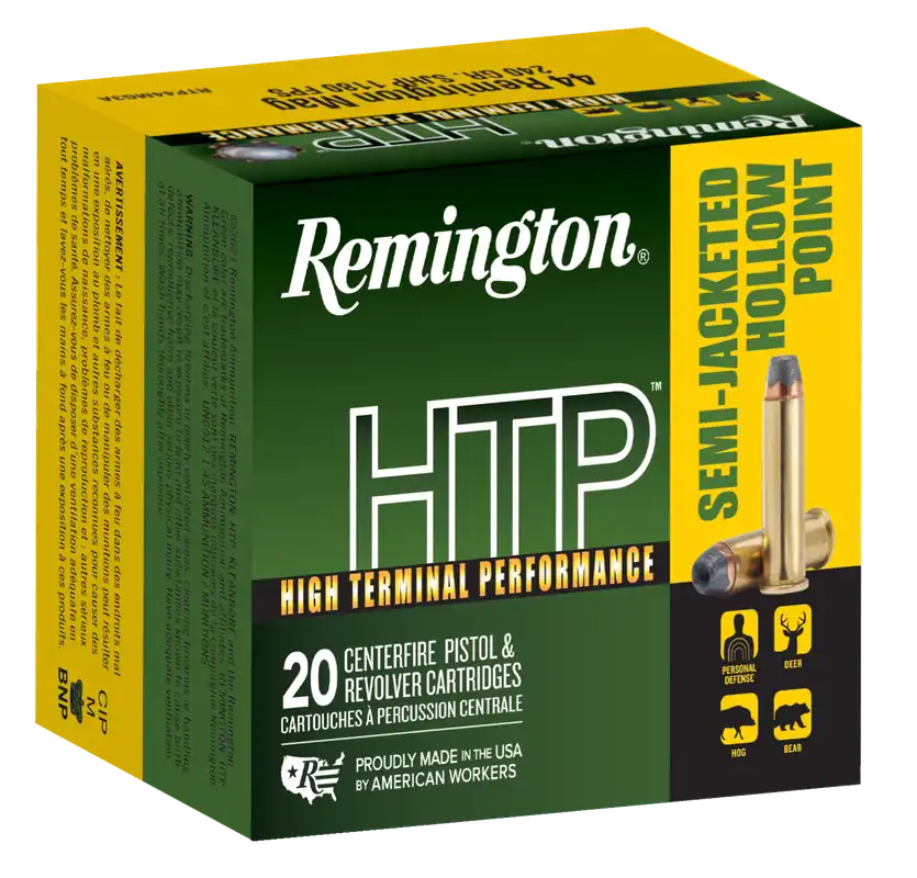 Remington HTP .44 Rem Mag 240gr SJHP Ammo - 20 Rounds